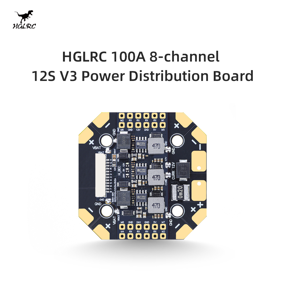 HGLRC 100A 8‑Way 12S V3 PDB Po - огляд і ціна Drone Power Distribution Board